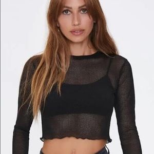 Brandy Melville Sheer Black Long Sleeve